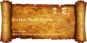 Kolbe Rudolfina névjegykártya
